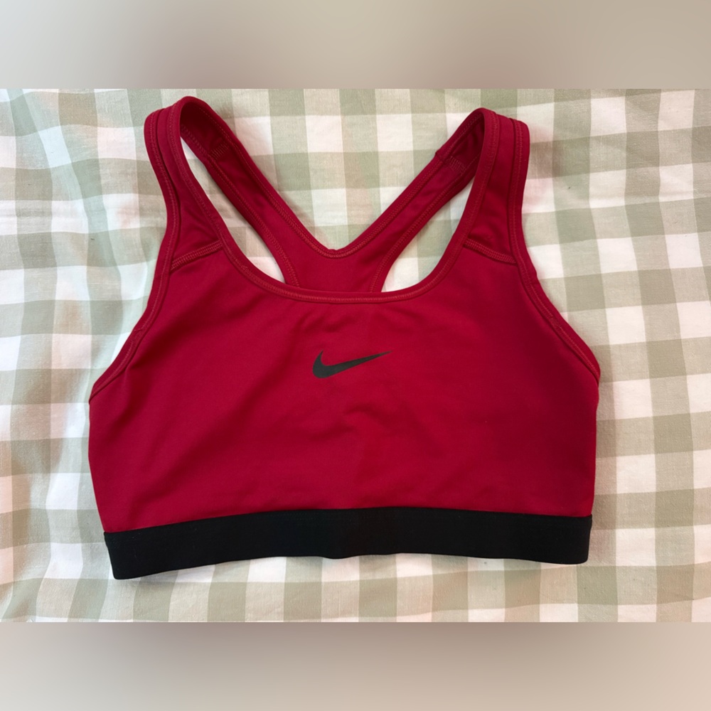Nike Red and Black Sports Bra Intimates